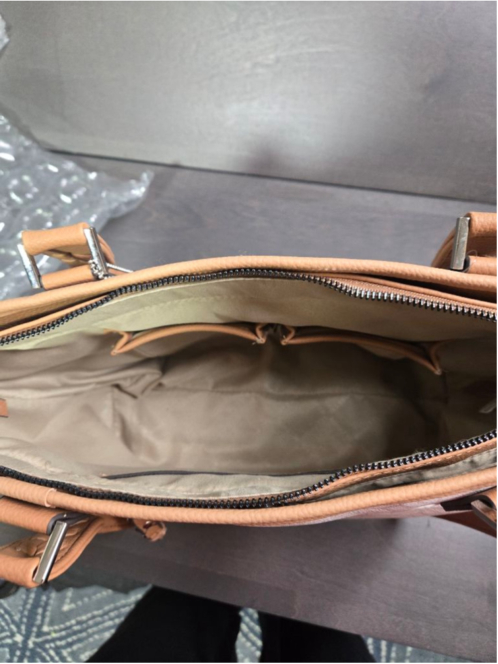Women's ROSETTI Beige & Brown Logo Print Tote Bag One Size - Picture 9 of 11